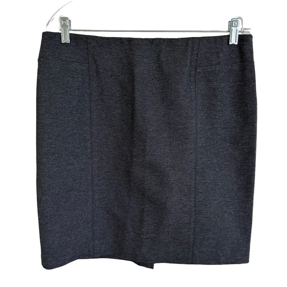 J Jill Womens Petite Medium MP Gray Pull On Ponte Pencil Skirt Stretch Career